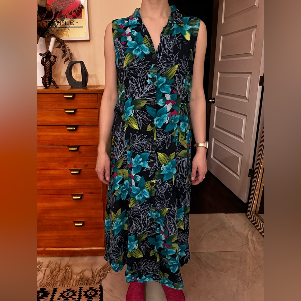 White Stag Floral Sleeveless Dress